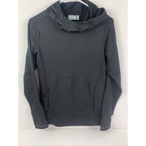 ATHLETA Wind Sprint Sweatshirt Pullover Hooded Thumbholes Black Small